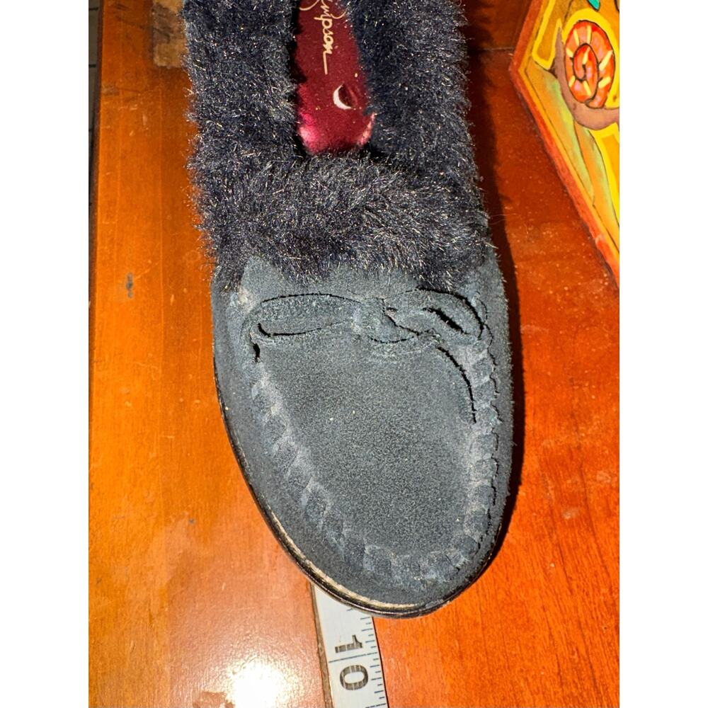 Jessica Simpson Black Suede Faux Fur Platform Wedge Shoes Women’s 8.5 9 - Picture 11 of 11